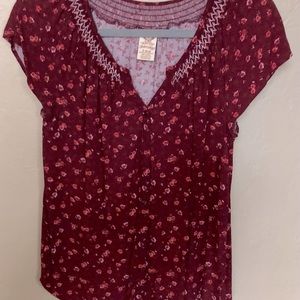 Spring Floral Red/Pink Blouse size 4-6